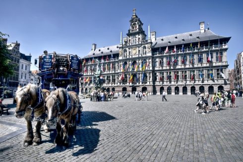 Rådhuset, Stadthuis, Grote Markt, Antwerpen, Flandern, Belgia