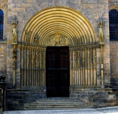 Fürstenportal, Kaiserdom, Altstadt, Bamberg, Sør-Tyskland, Tyskland