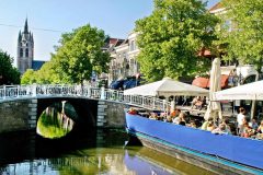 Oude Kerk, Delft, kanal, Zuid-Holland, Sør-Nederland, Nederland