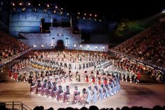 Military Tattoo, Castle Hill, Edinburgh, Skottland, Storbritannia