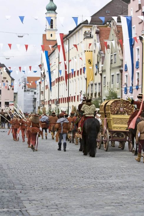 Landshuter Fürstenhochzeit, Landshut, Bayern, Altstadt, Neustadt, barokk, Historisk, Middelalder, Markt, Burg Trausnitz, Sør-Tyskland, Tyskland