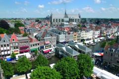 Sentrum med Hooglands Kerk, Leiden, Zuid-Holland, Sør-Nederland, Nederland