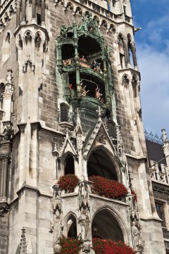 Neues Rathaus, Glockenspiel, Altstadt, München, Bayern, Sør-Tyskland, Tyskland