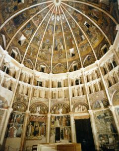 Piazza del duomo, Battistero, Parma, Nord-Italia, Italia