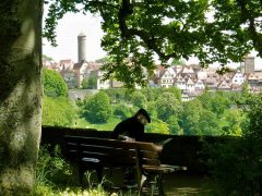 Burggarten, Rothenburg ob der Tauber, Bayern, Sør-Tyskland, Tyskland