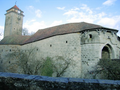 Spitalbastion, Rothenburg ob der Tauber, Bayern, Sør-Tyskland, Tyskland