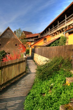 Bymuren, Rothenburg ob der Tauber, Bayern, Sør-Tyskland, Tyskland