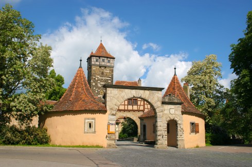 Burgtor, Rothenburg ob der Tauber, Bayern, Sør-Tyskland, Tyskland