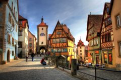 Plönlein med Siebertor, Rothenburg ob der Tauber, Bayern, Sør-Tyskland, Tyskland