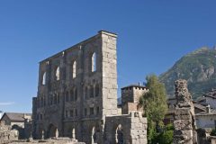 Romersk teater, Aosta, Valle d'Aosta, Nord-Italia, Italia