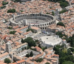 Gamlebyen i Arles med amfiteater og teater, Unesco, Arles, Provence, Sør-Frankrike, Frankrike