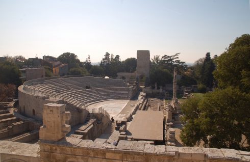 Teateret fra romertid, Arles, Provence, Sør-Frankrike, Frankrike