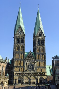 den mektige Dom-Kirche, Bremen, Unesco, Altstadt, Historisk,Middelalder, Marktplatz, Nord-Tyskland, Tyskland