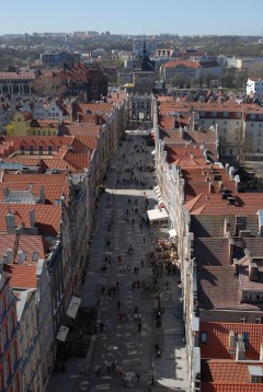 Gdansk, gamlebyen Stare Miasto, nybyen Glowne Miasto, markedsplass en Dlugi Targ, Ulica Dluga, historisk bydel, middelalder, Nord-Polen, Polen