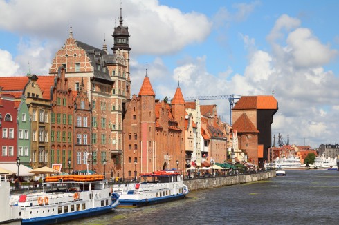 Havnepromenaden, Gdansk, gamlebyen Stare Miasto, nybyen Glowne Miasto, markedsplass en Dlugi Targ, Ulica Dluga, historisk bydel, middelalder, Nord-Polen, Polen