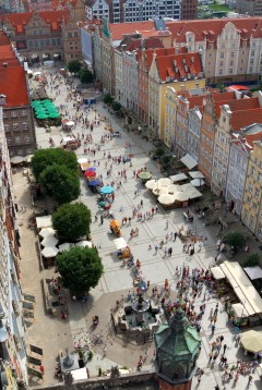 Gdansk, gamlebyen Stare Miasto, nybyen Glowne Miasto, markedsplass en Dlugi Targ, Ulica Dluga, historisk bydel, middelalder, Nord-Polen, Polen