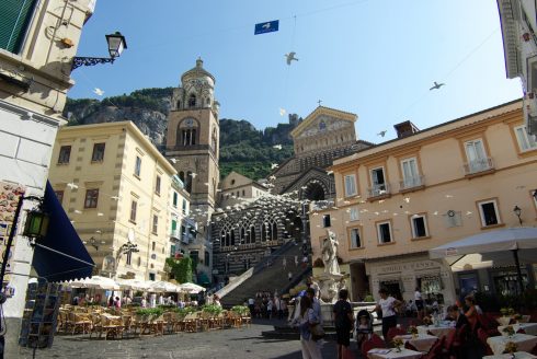 Piazza del duomo, Amalfi, Ravello, Amalfikysten, Campania, Sør-Italia, Italia