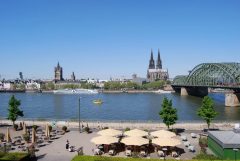 Rheinpromenade, Altstadt, Köln, Nordrhein-Westfalen, Vest-Tyskland, Tyskland