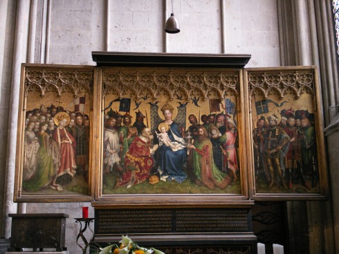 Stephan Lochners triptych kalt De hellige tre konger, Köln, Nordrhein-Westfalen, Vest-Tyskland, Tyskland