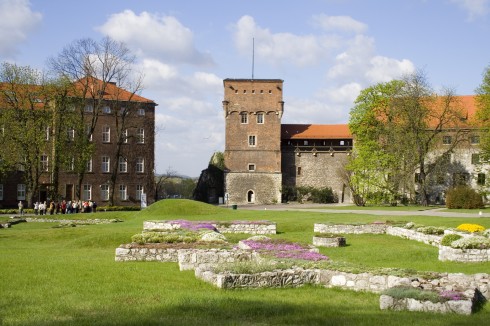 Wawelborgen, rester katedral, Krakow, Unesco Verdensarv, gamlebyen Stare Miasto, historisk bydel, middelalder, markedsplass Rynek Glowny, Sør-Polen, Polen