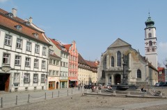 St Mariakirken, Marktplatz, Altstadt, Historisk, Lindau, Bodensee, Sør-Tyskland, Tyskland