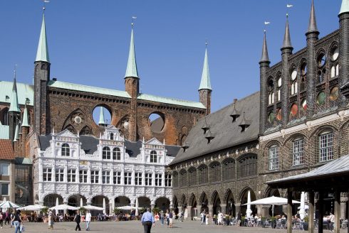 Rathaus, Hansestadt Lübeck, Schleswig-Holstein, Hanseatic League, Unesco World Heritage, Altstadt, Historical, Medieval, Markt, Northern Germany, Germany