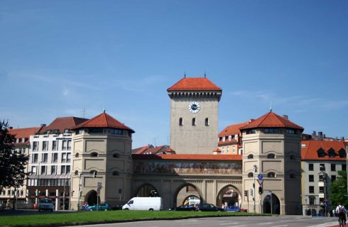 Isartor, Isartorplatz, Altstadt, München, Bayern, Sør-Tyskland, Tyskland