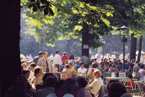 Biergarten, Augustinerbraü, Altstadt, München, Bayern, Sør-Tyskland, Tyskland