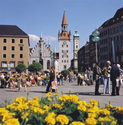 Marienplatz, Altes Rathaus, Altstadt, München, Bayern, Sør-Tyskland, Tyskland