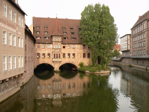 Heilig-Geist-Spital, Nürnberg, Bayern, Unesco Verdensarv, Altstadt, Historisk, Middelalder, Marktplatz, Sør-Tyskland, Tyskland