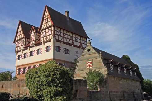 Schloss Neunhof, Germanisches Nationalmuseum, Nürnberg, Bayern, Unesco Verdensarv, Altstadt, Historisk, Middelalder, Marktplatz, Sør-Tyskland, Tyskland