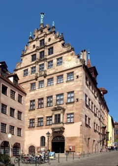 Fembohaus, Burgstrasse 15, Nürnberg, Bayern, Unesco Verdensarv, Altstadt, Historisk, Middelalder, Hauptmarkt, Sør-Tyskland, Tyskland