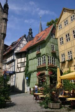 Quedlinburg, bindingsverk, middelalder, Marktplatz, Altstadt, Unesco Verdensarv, Nord-Tyskland, Tyskland