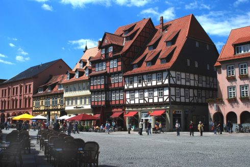 Quedlinburg, Marktplatz, Altstadt, Unesco Verdensarv, Nord-Tyskland, Tyskland