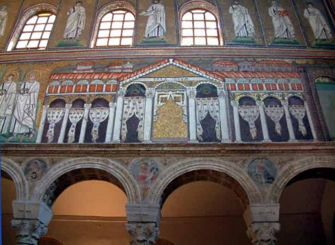 Mosaikker fra Sant'Apollinare Nuovo - av Theodorics palass, Unesco, Ravenna, Emilia-Romagna, Nord-Italia, Italia