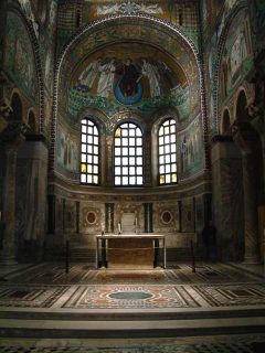  San Vitale, mosaikker, apside, Unesco, Ravenna, Emilia-Romagna, Nord-Italia, Italia