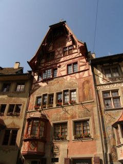 Vertshuset Zur Vordenen Krone, middelalder, Altstadt, Stein am Rhein, Sveits