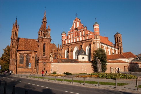  Santa Anna, St Francis, Bernadine, Katedralplassen, Pilies, Markedsplassen, Vilnius, historisk, gamleby, Unesco Verdensarven, Lithauen, Baltikum