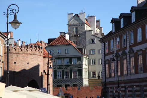 Warszawa, Unesco Verdensarv, gamlebyen Stare Miasto, Starowka, historisk bydel, middelalder, markedsplass Rynek Starego Miasto, Wisla, Midt-Polen, Polen