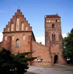 Santa Marias kirke fra 1411, Warszawa, Unesco Verdensarv, gamlebyen Stare Miasto, Starowka, historisk bydel, middelalder, Wisla, Midt-Polen, Polen