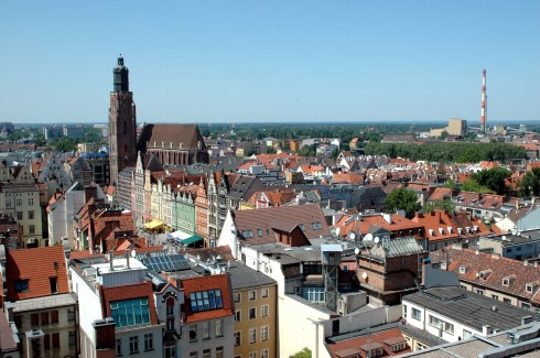 Wroclaw, Unesco Verdensarv, middelalder, markedsplass Rynek, Odra, Sør-Polen, Polen