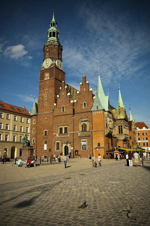 Rådhus, ratus, Wroclaw, Unesco Verdensarv, middelalder, markedsplass Rynek, Odra, Sør-Polen, Polen