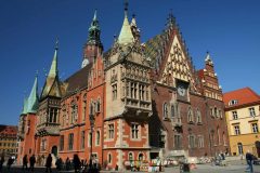 Rådhus, Ratus, Wroclaw, gamlebyen, Unesco Verdensarv, middelalder, markedsplass Rynek, Odra, Sør-Polen, Polen