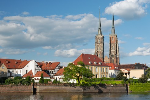 Wroclaw, Unesco Verdensarv, middelalder, markedsplass Rynek, Odra, Sør-Polen, Polen