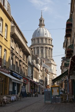 Basilica of Notre-Dame i kanalbyen Boulogne-sur-Mer, Le Nord, Picardie, Nord-Frankrike, Frankrike