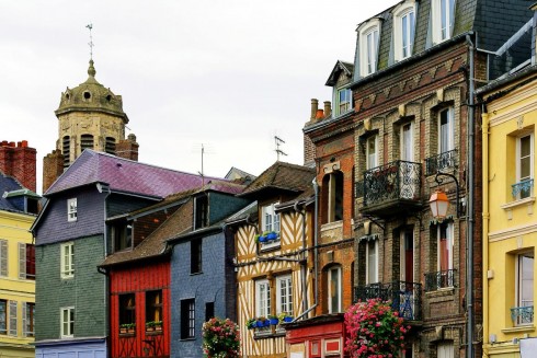 Honfleur, Vieux Bassin, impresjonistene, Hundreårskrigen, Normandie, Calvados, Vest-Frankrike