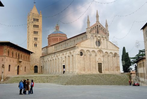 Massa Marittima, Duomo, Piazza Garibaldi, gamleby, historisk, Toscana, Midt-Italia, Italia