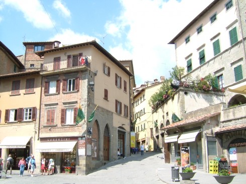 Piazza Signorelli, Cortona, etruskerne, middelalder, Toscana, Midt-Italia, Italia