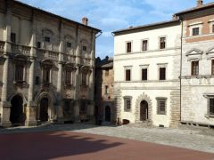  Palazzo dei Nobili, Palazzo Tarugi, Piazza Grande, Montepulciano, gamleby, historisk, Toscana, Midt-Italia, Italia