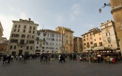 Piazza della Rotonda foran Pantheon, Roma, Unescos liste over Verdensarven, romerriket, Forum, antikken, historiske bydeler, gamlebyen, Trastevere, den evige stad, Tiber, Vatikanet, Panthon, Roma, Midt-Italia, Italia